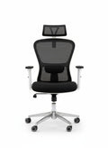 Milano Chair – White Frame, Nickel Base