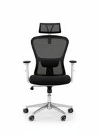 Milano Chair – White Frame, Nickel Base