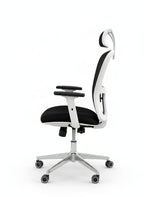 Milano Chair – White Frame, Nickel Base