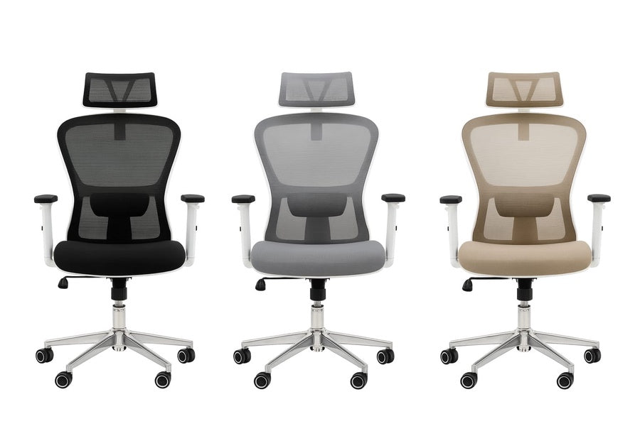 Milano Chair – White Frame, Nickel Base
