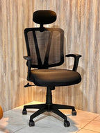 Sky Chair with Headrest – Black Frame