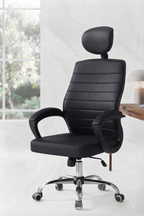 Bob High Leather Chair – Black Frame
