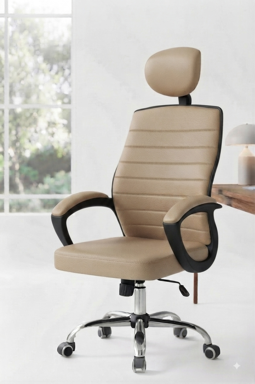 Bob High Leather Chair – Black Frame