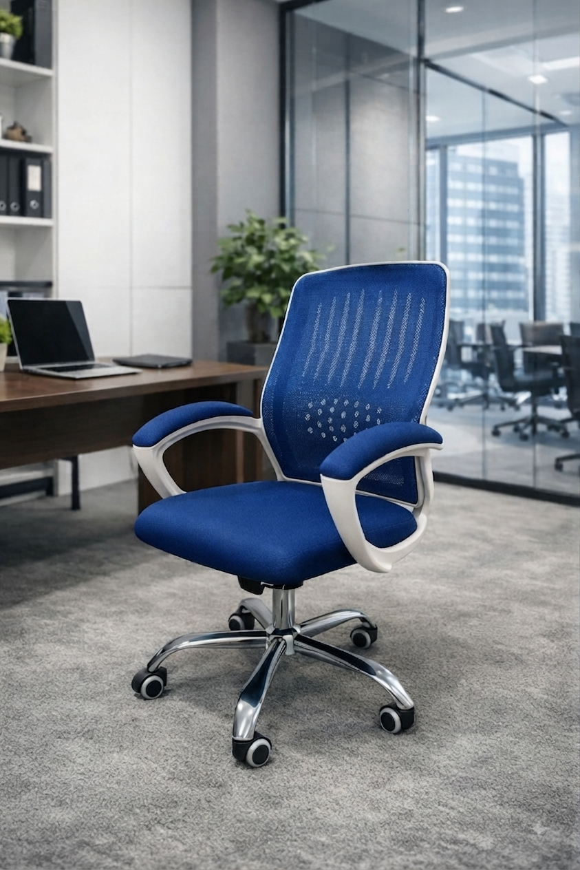 Bob Mid-Back Chair- White Frame