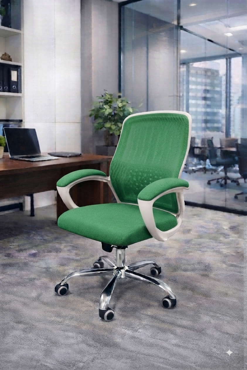 Bob Mid-Back Chair- White Frame