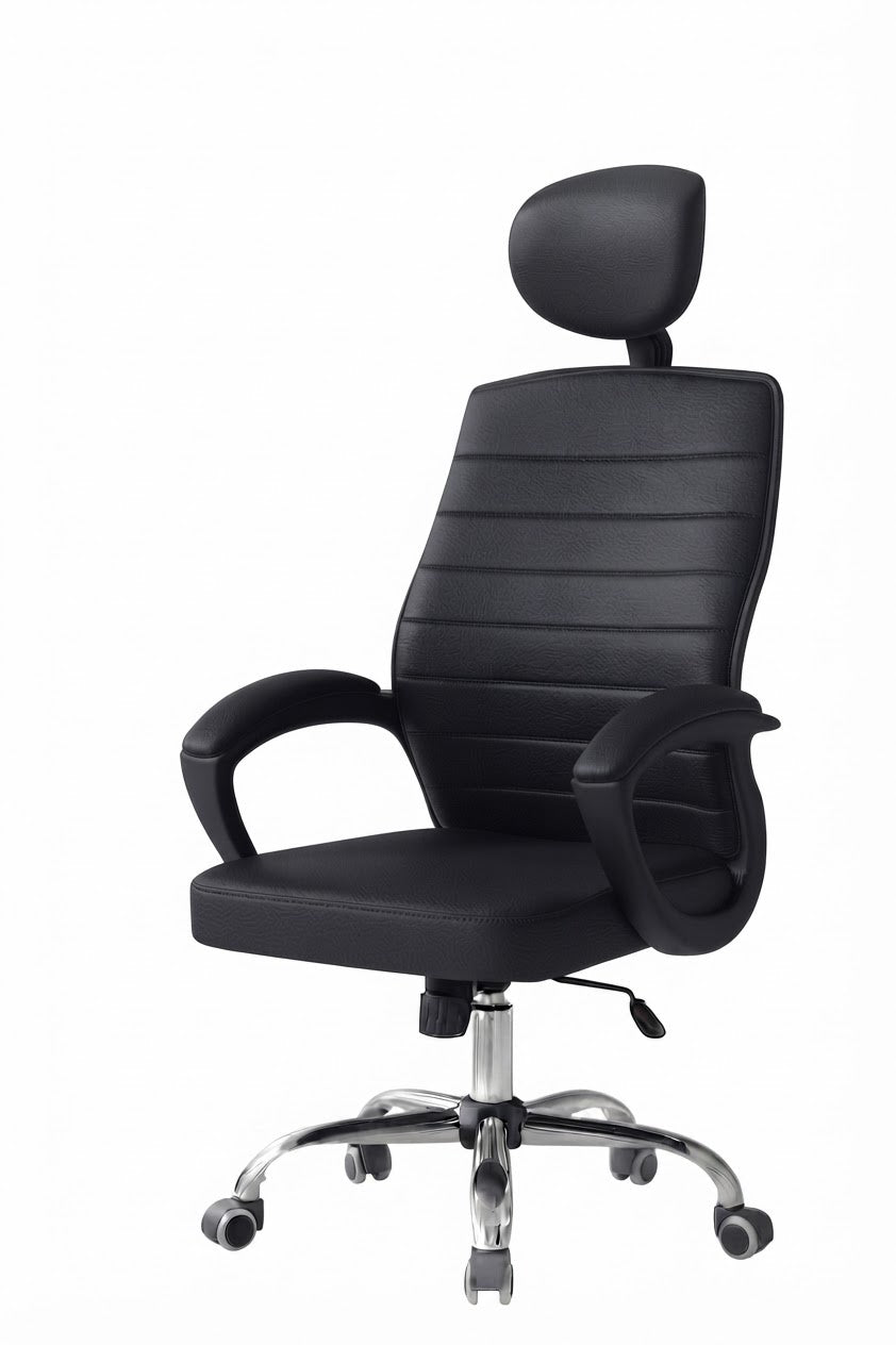 Bob High Leather Chair – Black Frame